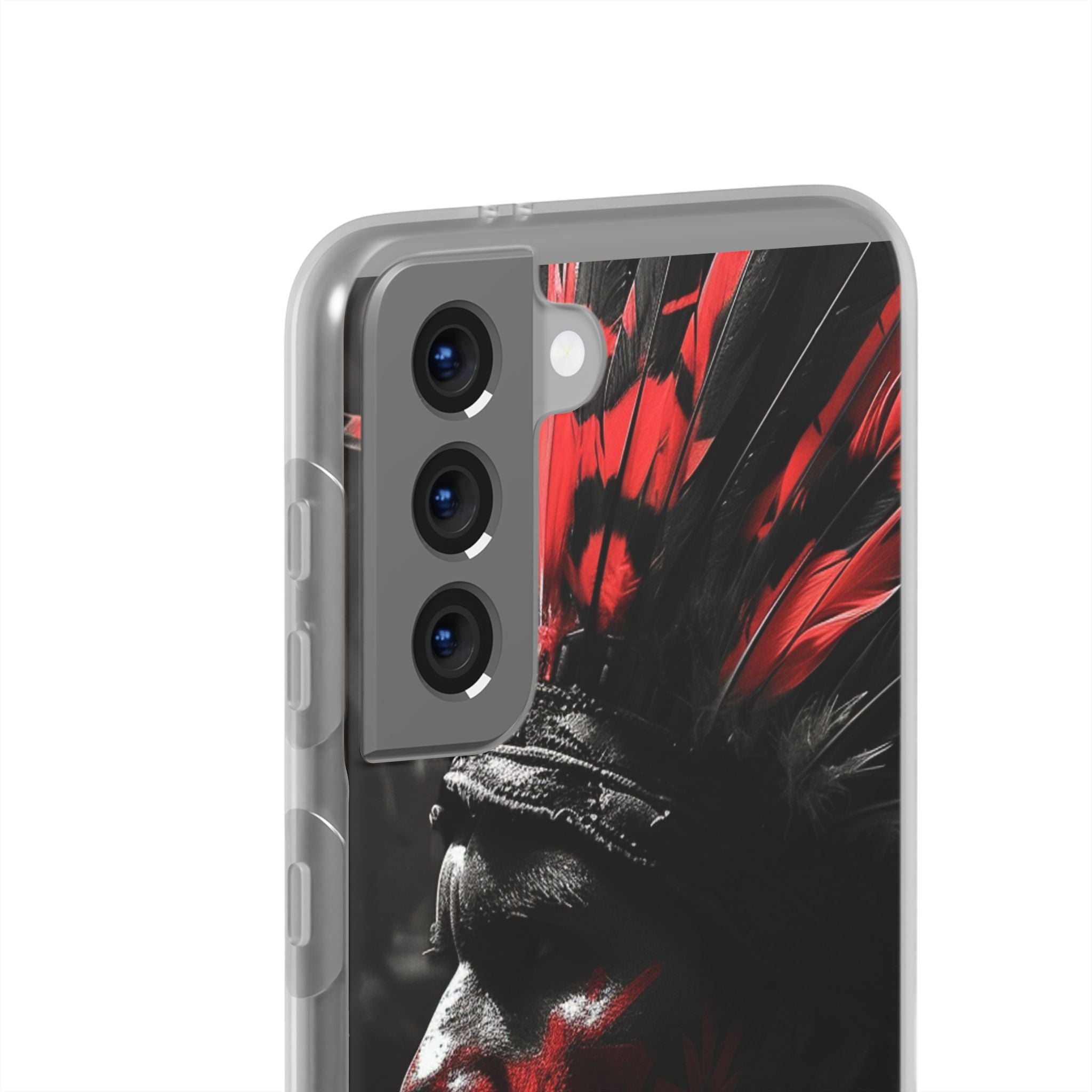 Aztec Jaguar Warrior – Flexi Phone Case (iPhone & Samsung • Clear TPU • Made in USA • Personalized Option)
