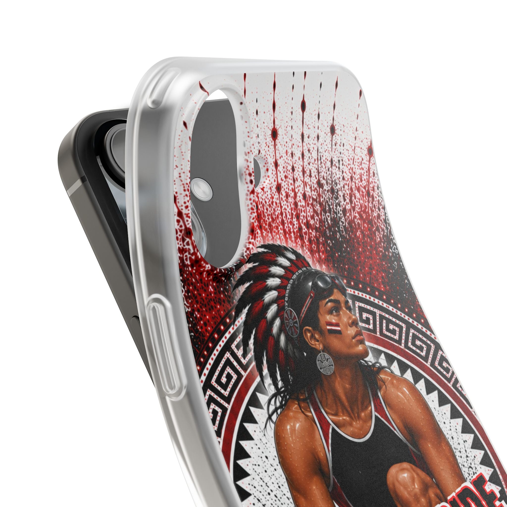 Aztec Swim & Dive Warrior – Flexi Phone Case (iPhone & Samsung • Clear TPU • Made & Shipped in the USA • 🚚 FREE USA Shipping • Personalized Option)