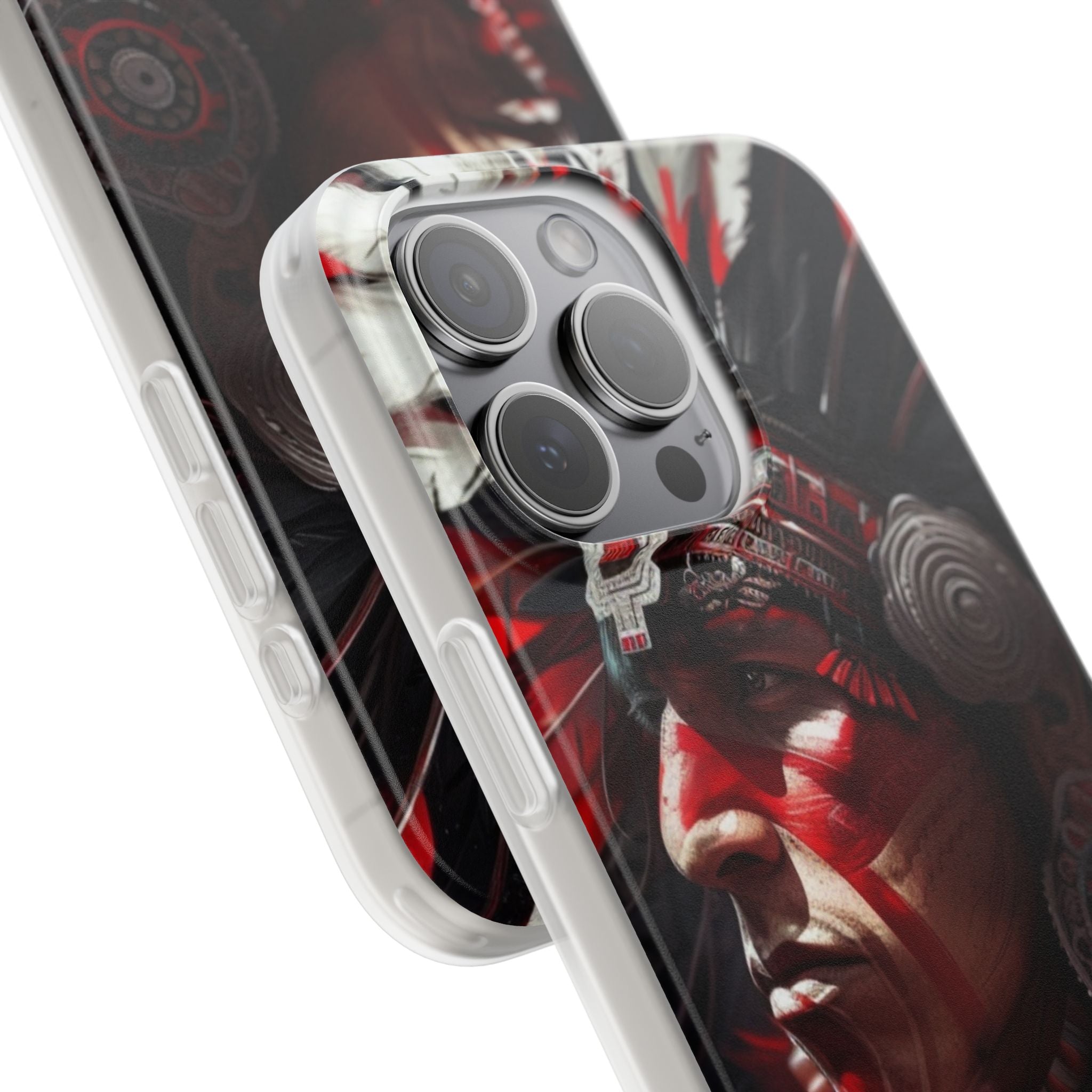 Aztec Loyal Warrior – Flexi Phone Case (iPhone & Samsung • Clear TPU • Made in USA • Personalized Option)