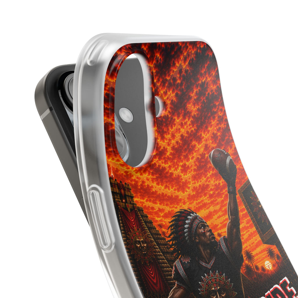 Aztec Football Warrior – Flexi Phone Case (iPhone & Samsung • Clear TPU • Made & Shipped in the USA • 🚚 FREE USA Shipping • Personalized Option)