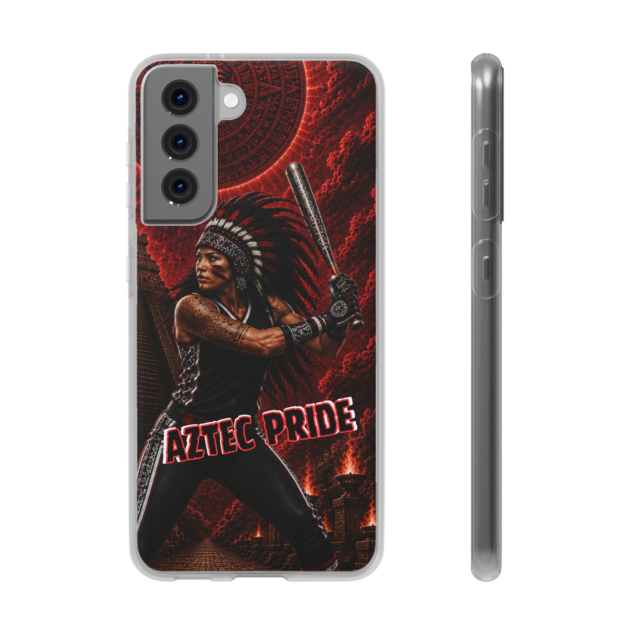 Aztec Softball Warrior – Flexi Phone Case (iPhone & Samsung • Clear TPU • Made in USA • Personalized Option)