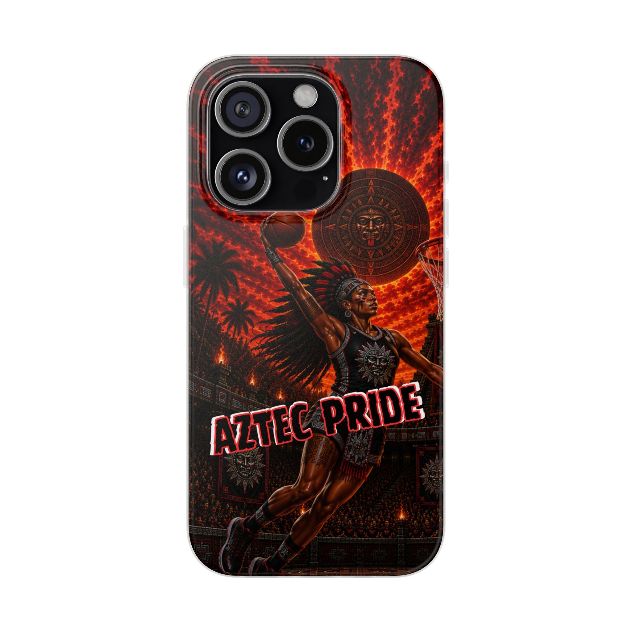 Aztec Basketball Female Warrior – Flexi Phone Case (iPhone & Samsung • Clear TPU • Made & Shipped in the USA • 🚚 FREE USA Shipping • Personalized Option)