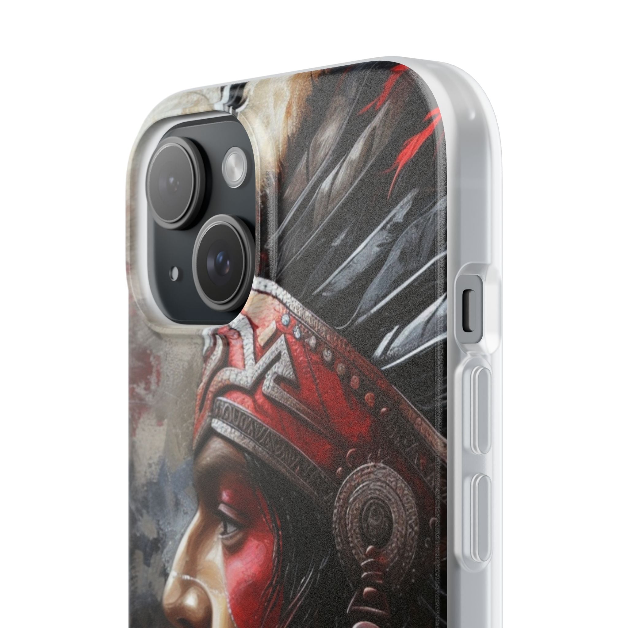 Aztec Silent Warrior – Flexi Phone Case (iPhone & Samsung • Clear TPU • Made in USA • Personalized Option)