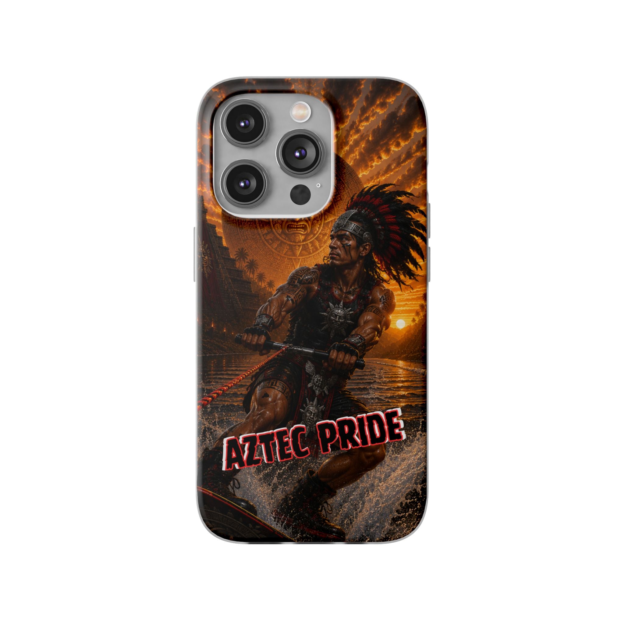 Aztec Wakeboard Male Warrior – Flexi Phone Case (iPhone & Samsung • Clear TPU • Made & Shipped in the USA • 🚚 FREE USA Shipping • Personalized Option)