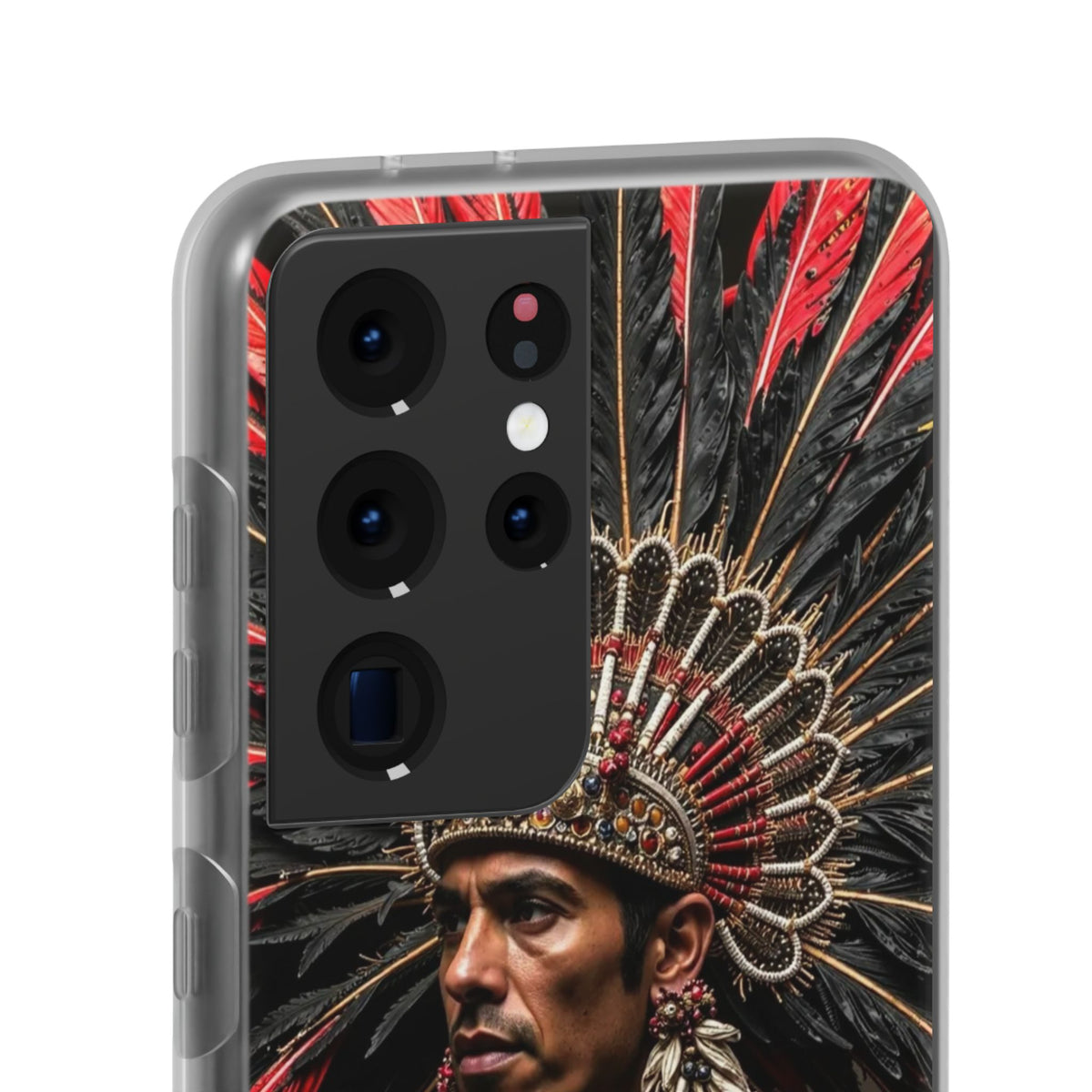 Aztec Sun Guardian – Flexi Phone Case (iPhone & Samsung • Clear TPU • Made in USA • Personalized Option)