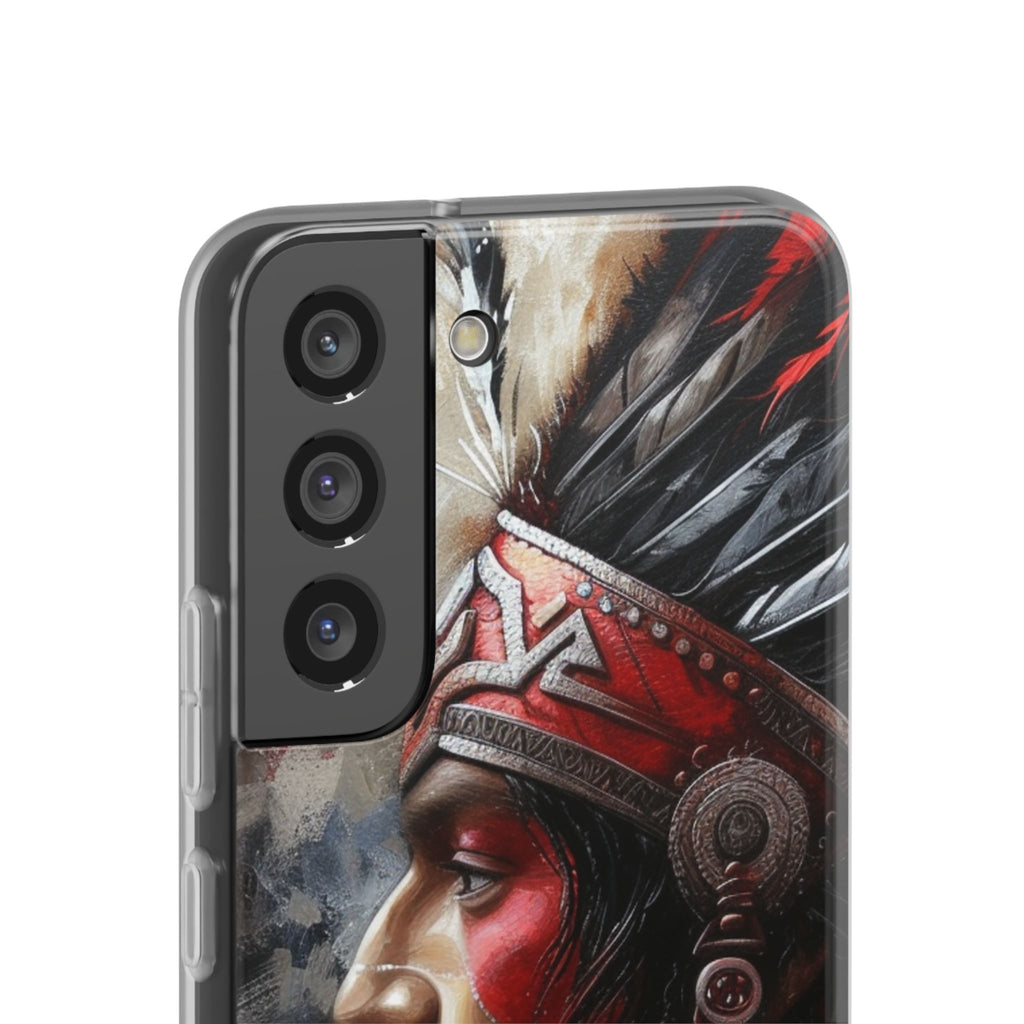 Aztec Silent Warrior – Flexi Phone Case (iPhone & Samsung • Clear TPU • Made in USA • Personalized Option)