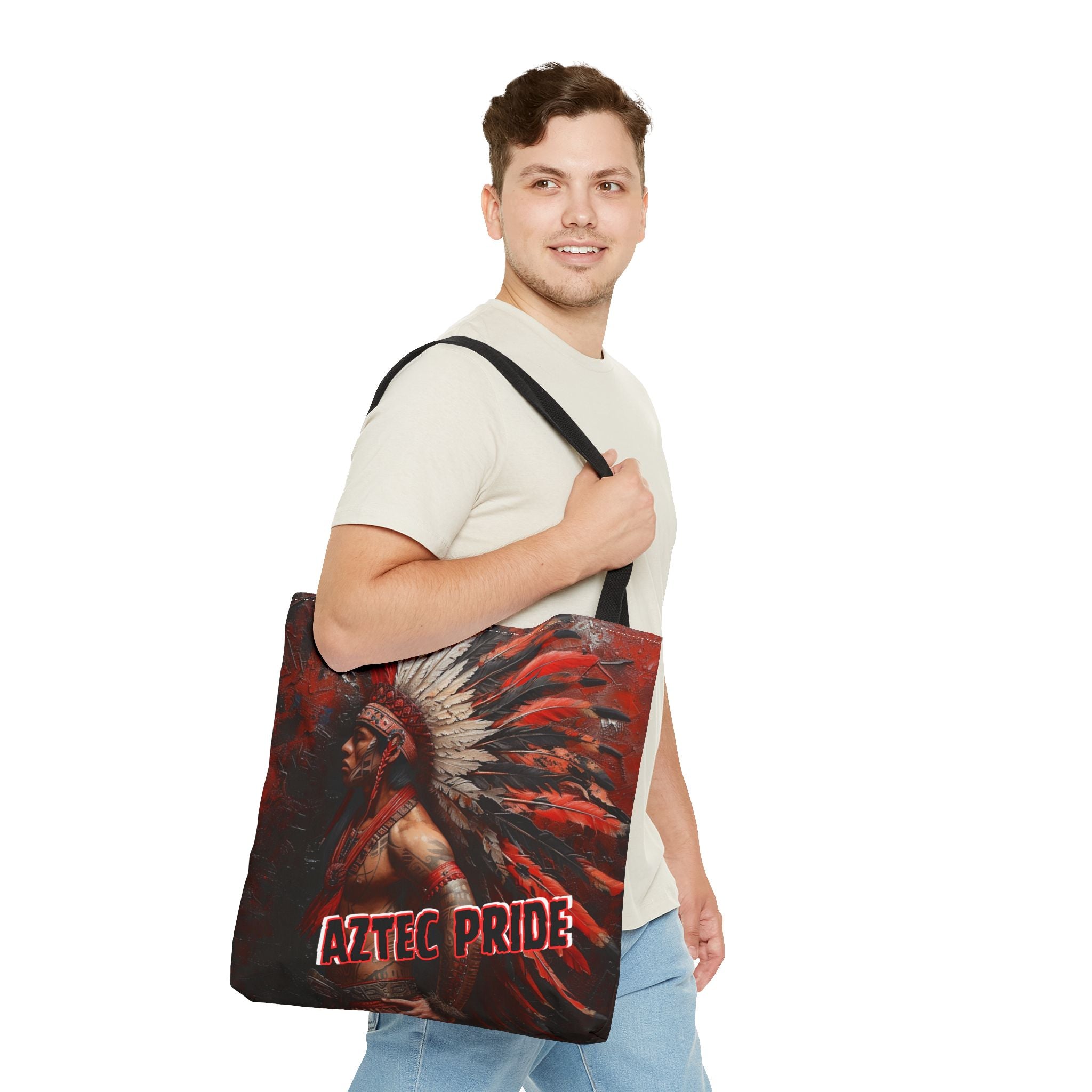 Aztec Noble Warrior Tote Bag – Aztec-Inspired Reusable Shopping Bag | GringoArte