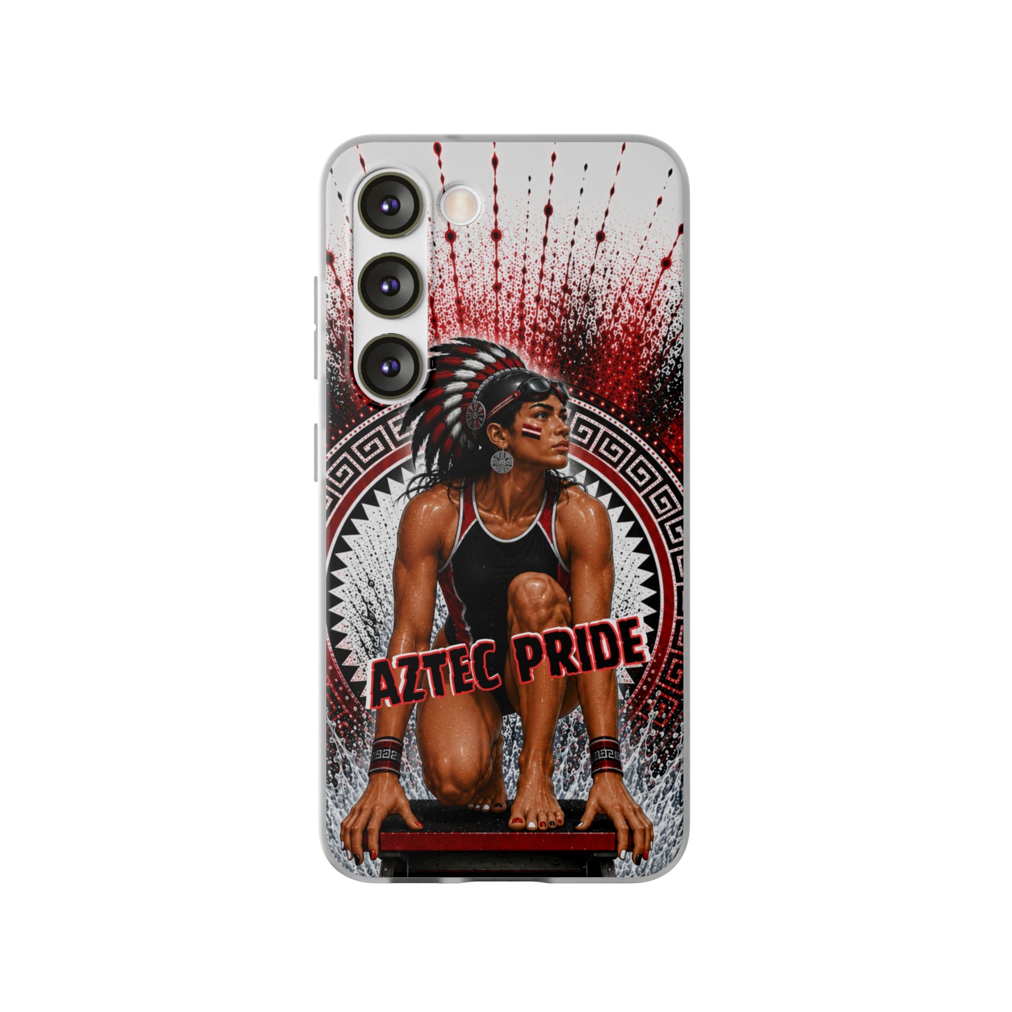 Aztec Swim & Dive Warrior – Flexi Phone Case (iPhone & Samsung • Clear TPU • Made & Shipped in the USA • 🚚 FREE USA Shipping • Personalized Option)