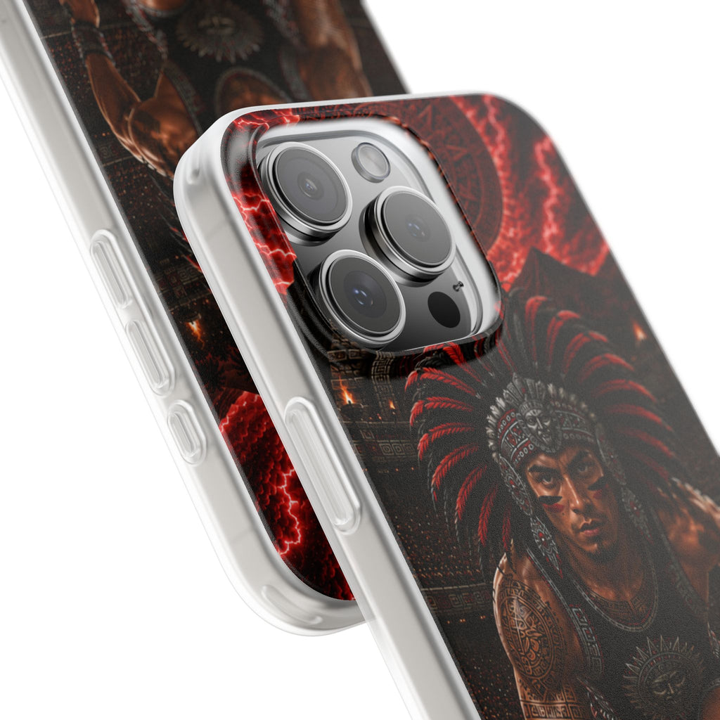 Aztec Track & Field Male Warrior – Flexi Phone Case (iPhone & Samsung • Clear TPU • Made & Shipped in the USA • 🚚 FREE USA Shipping • Personalized Option)