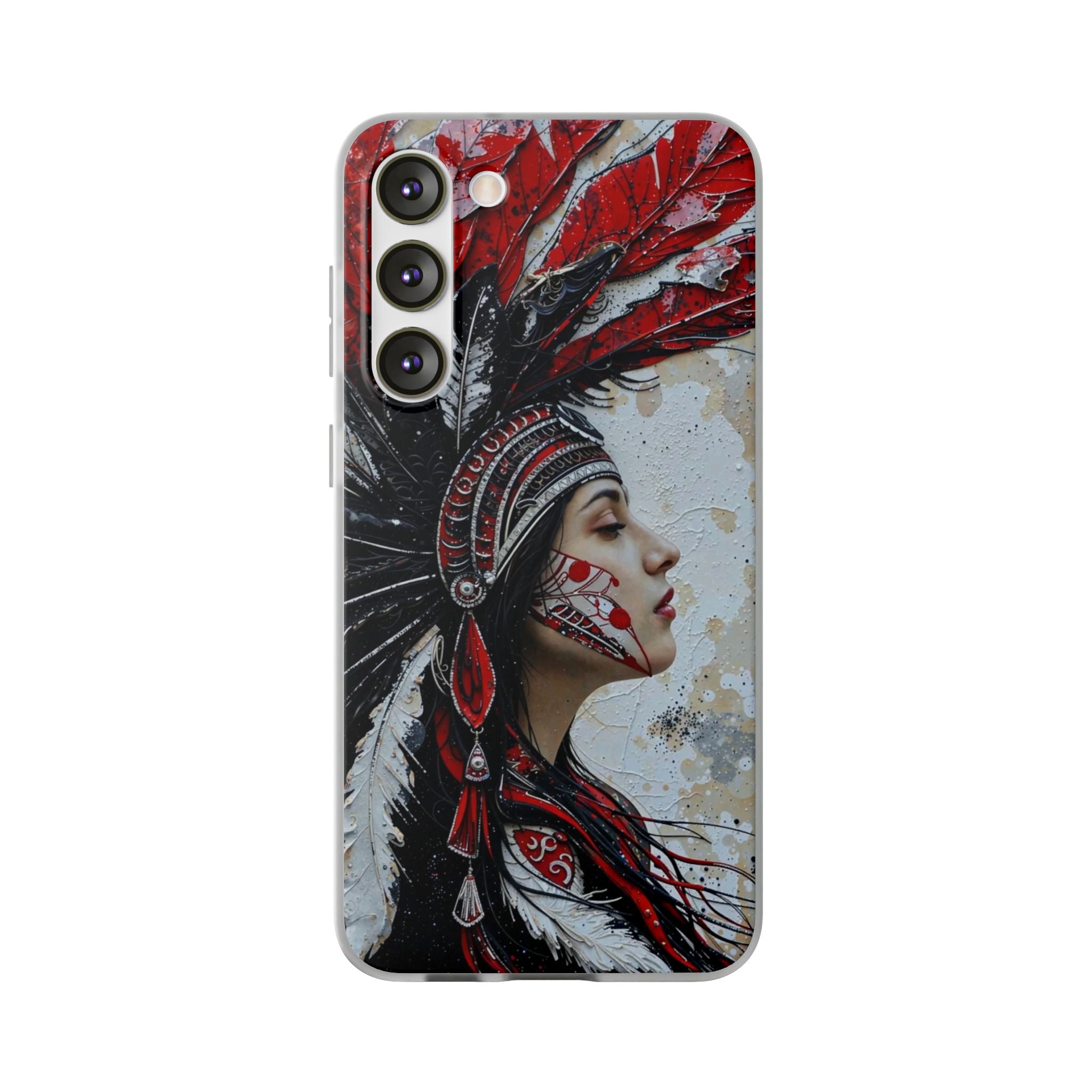 Aztec Silent Goddess – Flexi Phone Case (iPhone & Samsung • Clear TPU • Made in USA • Personalized Option)