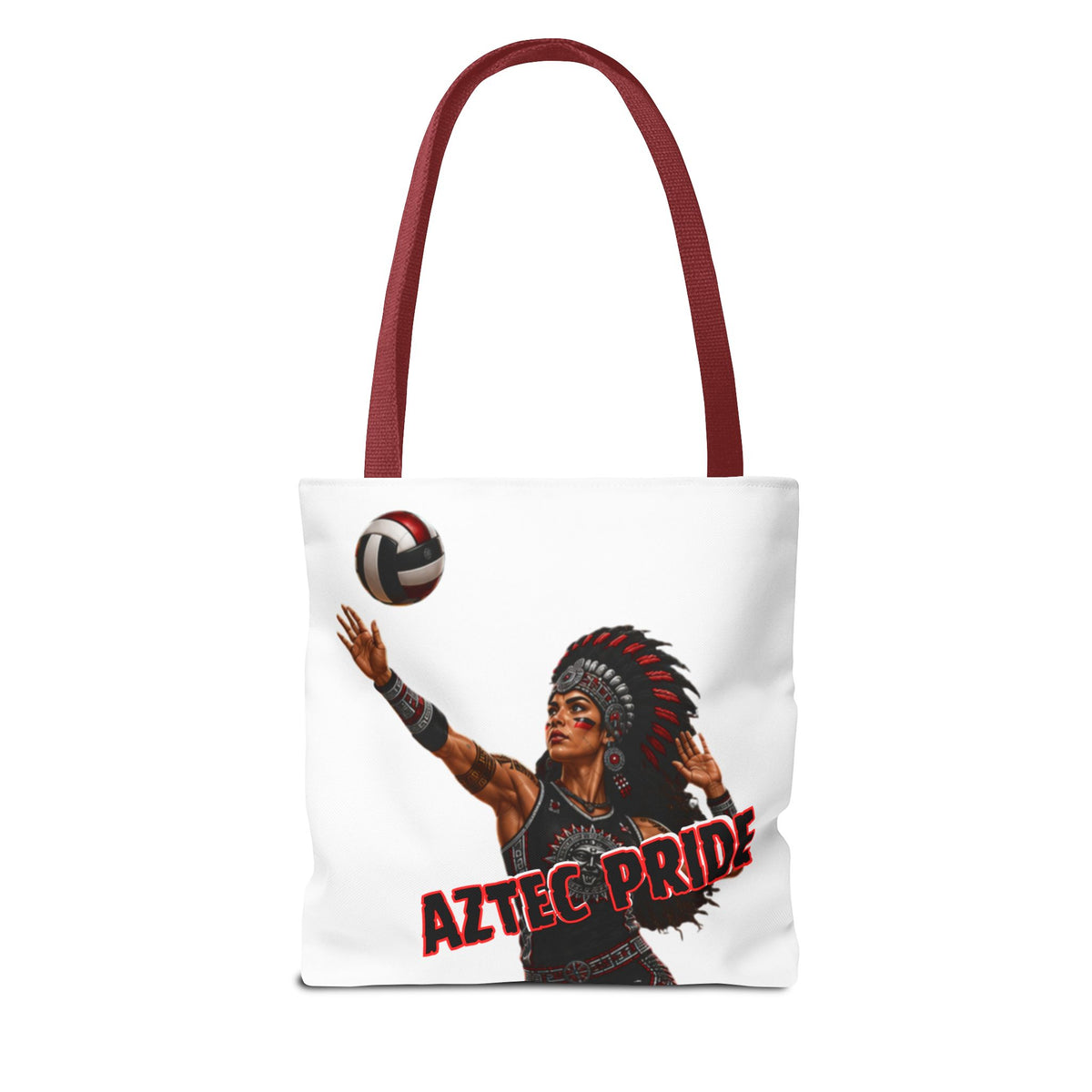 Aztec Volleyball Warrior Tote Bag | Aztec-Inspired AI Art • Made & Shipped in the USA • 🚚 FREE USA Shipping • FREE Personalization