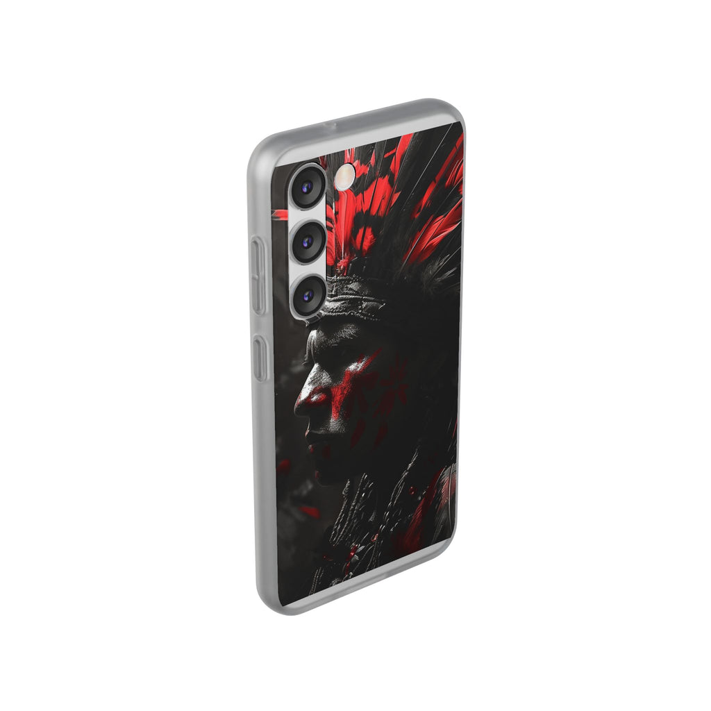 Aztec Jaguar Warrior – Flexi Phone Case (iPhone & Samsung • Clear TPU • Made in USA • Personalized Option)