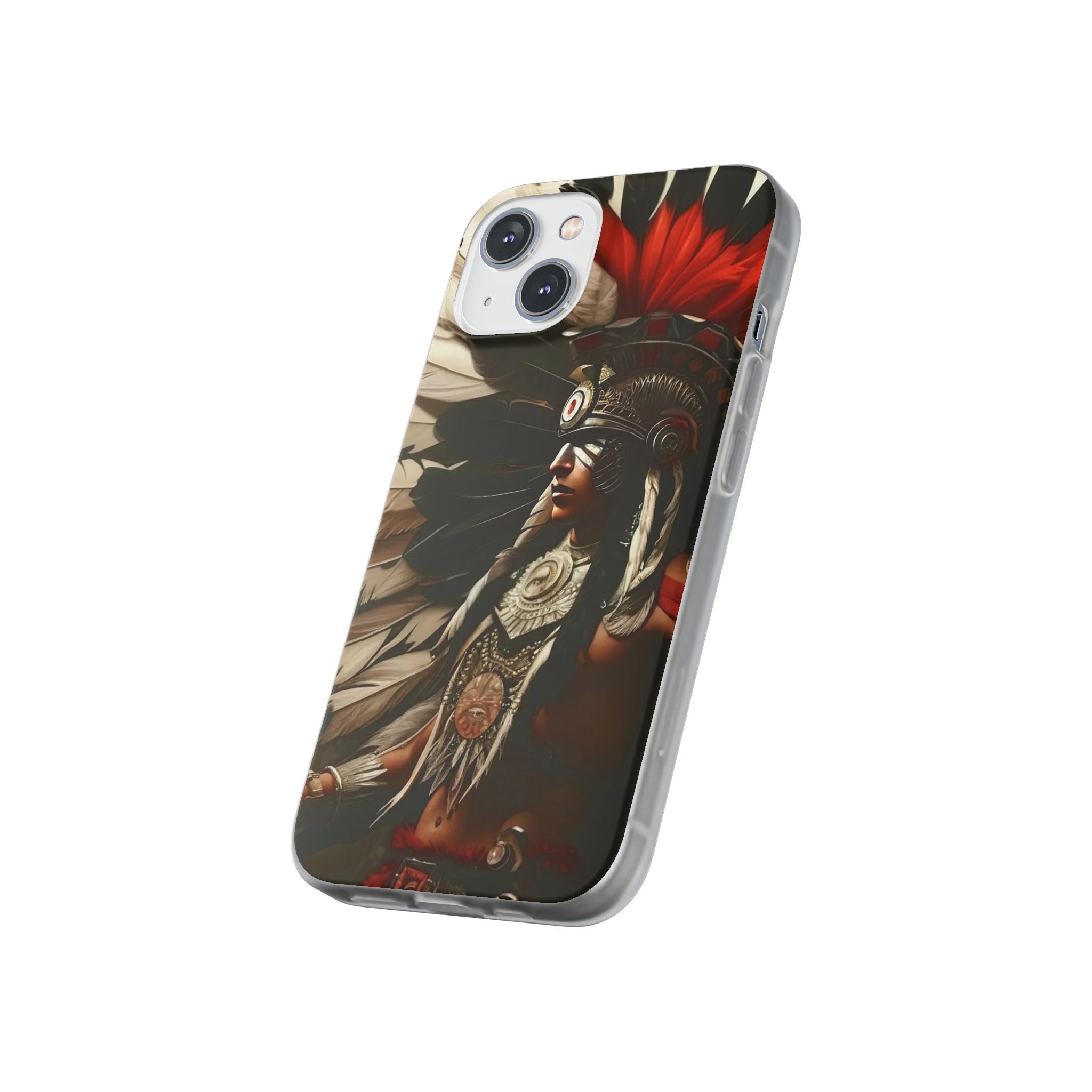 Aztec Fierce Warrior – Flexi Phone Case (iPhone & Samsung • Clear TPU • Made in USA • Personalized Option)