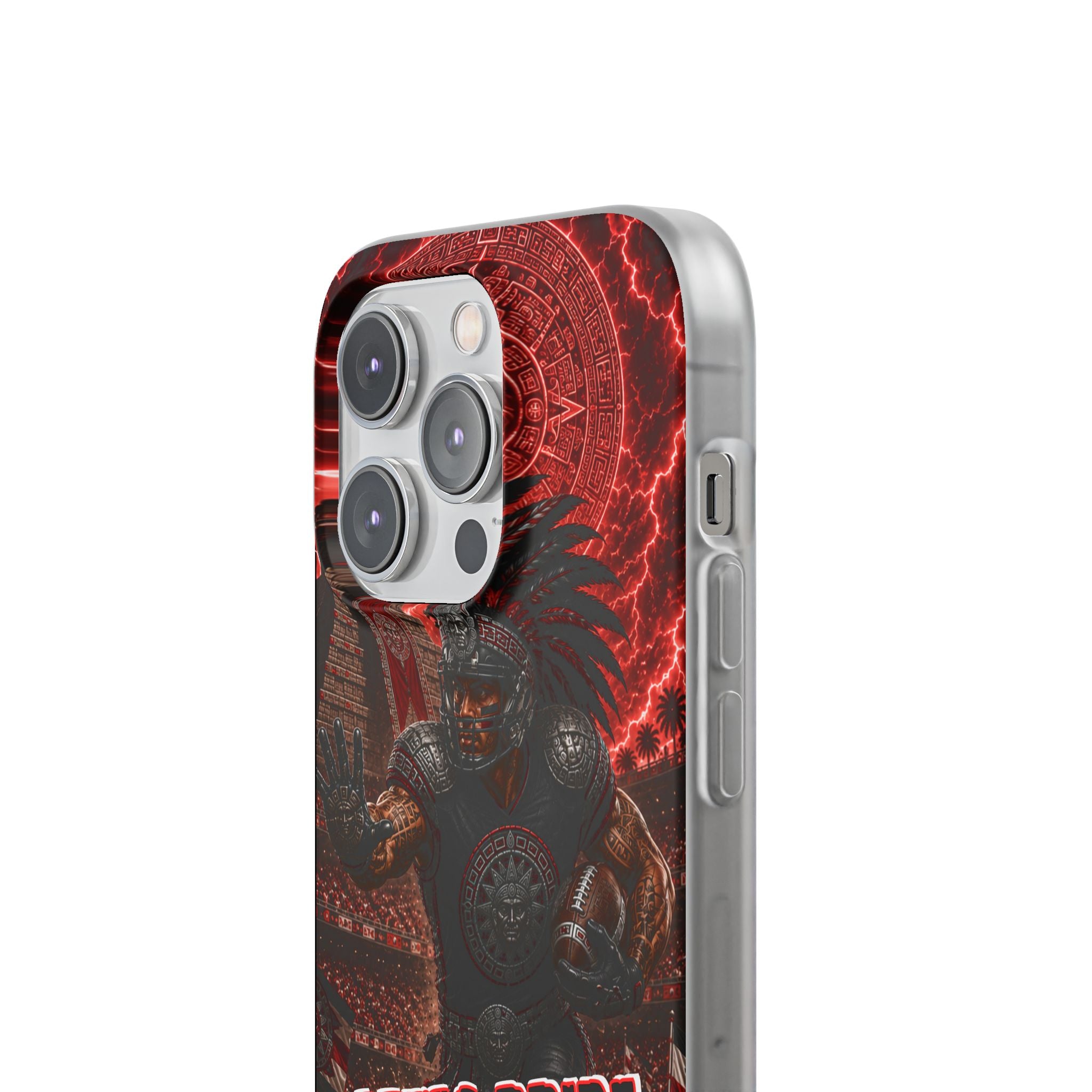 Aztec Football Warrior – Flexi Phone Case (iPhone & Samsung • Clear TPU • Made in USA • Personalized Option)