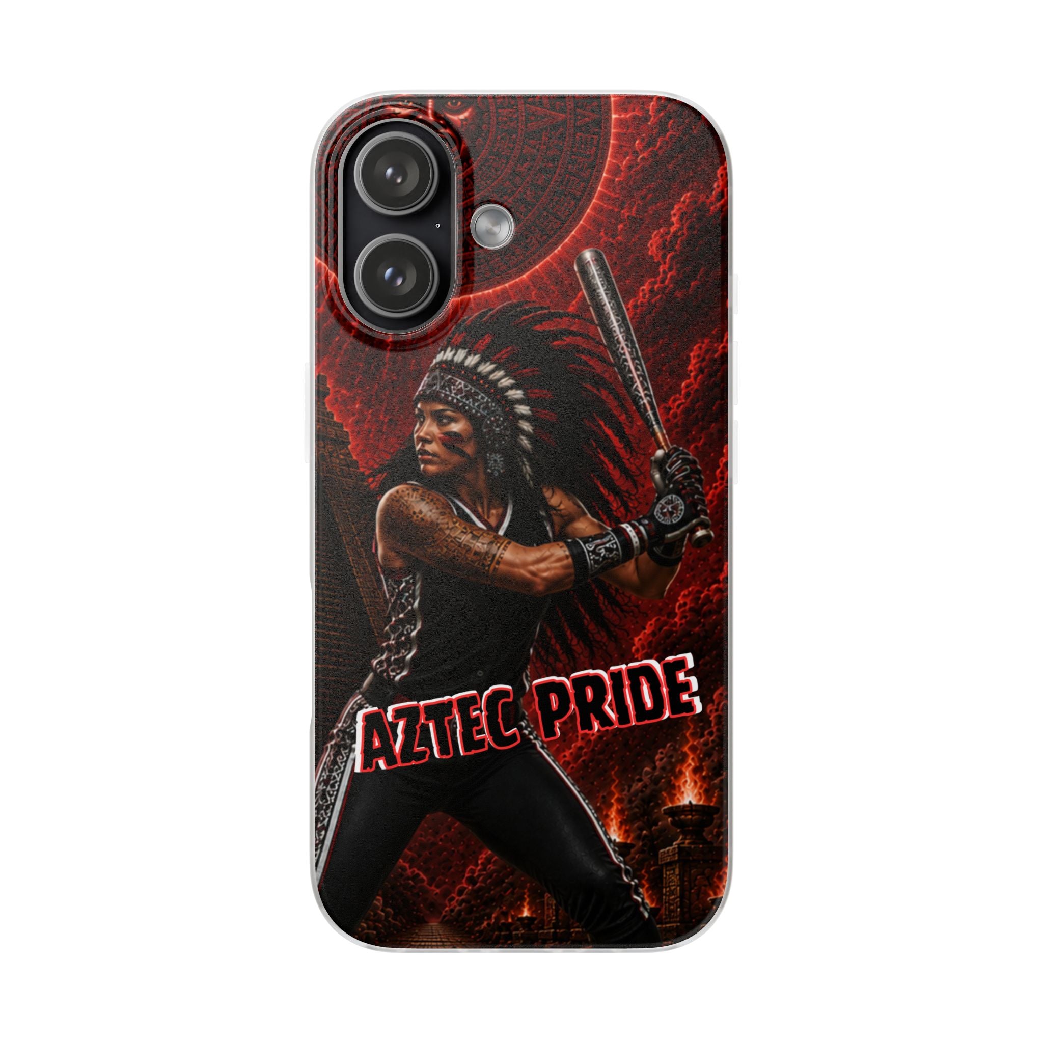 Aztec Softball Warrior – Flexi Phone Case (iPhone & Samsung • Clear TPU • Made in USA • Personalized Option)