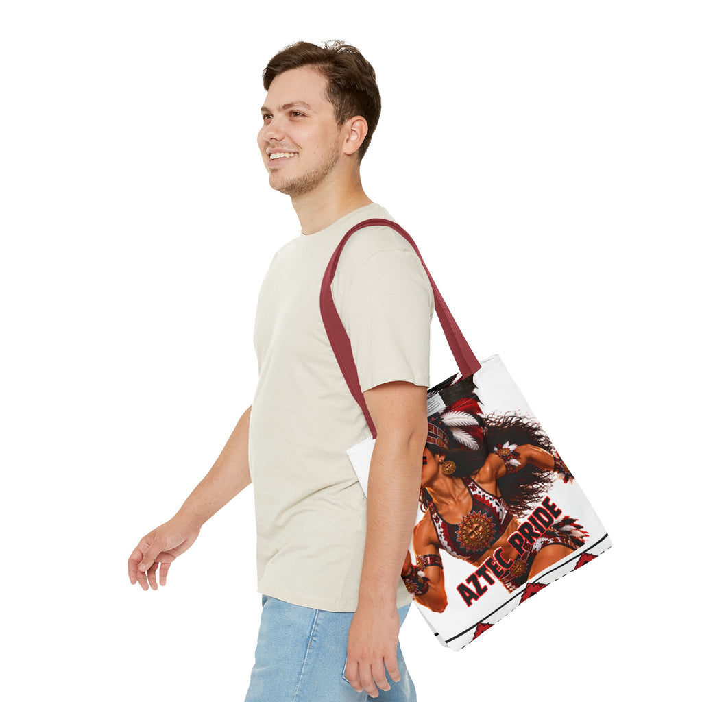 Aztec Track Female Warrior Tote Bag | Aztec-Inspired AI Art • Made & Shipped in the USA • 🚚 FREE USA Shipping • FREE Personalization