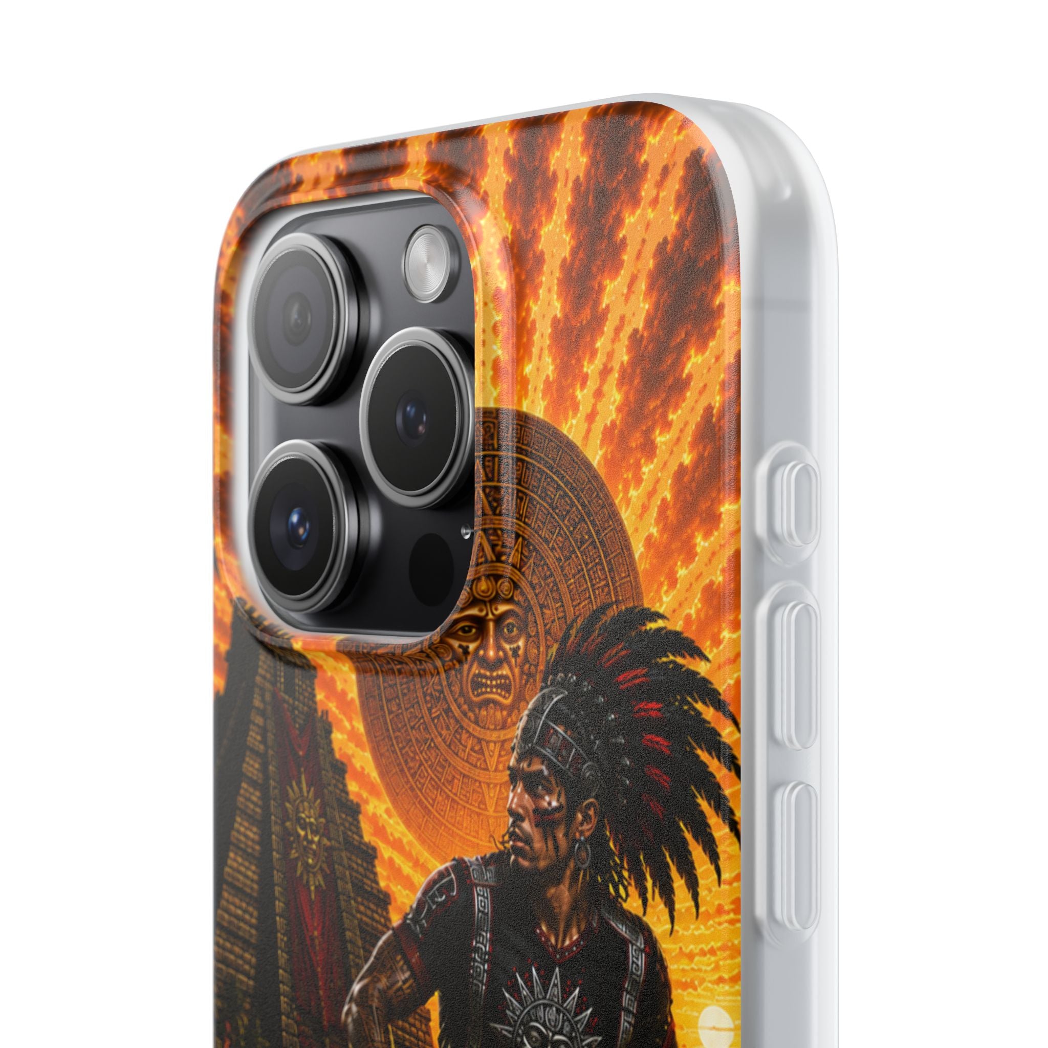 Aztec Soccer Male Warrior – Flexi Phone Case (iPhone & Samsung • Clear TPU • Made & Shipped in the USA • 🚚 FREE USA Shipping • Personalized Option)