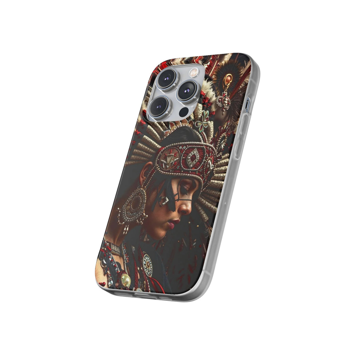 Aztec Goddess Spirit – Flexi Phone Case (iPhone & Samsung • Clear TPU • Made in USA • Personalized Option)