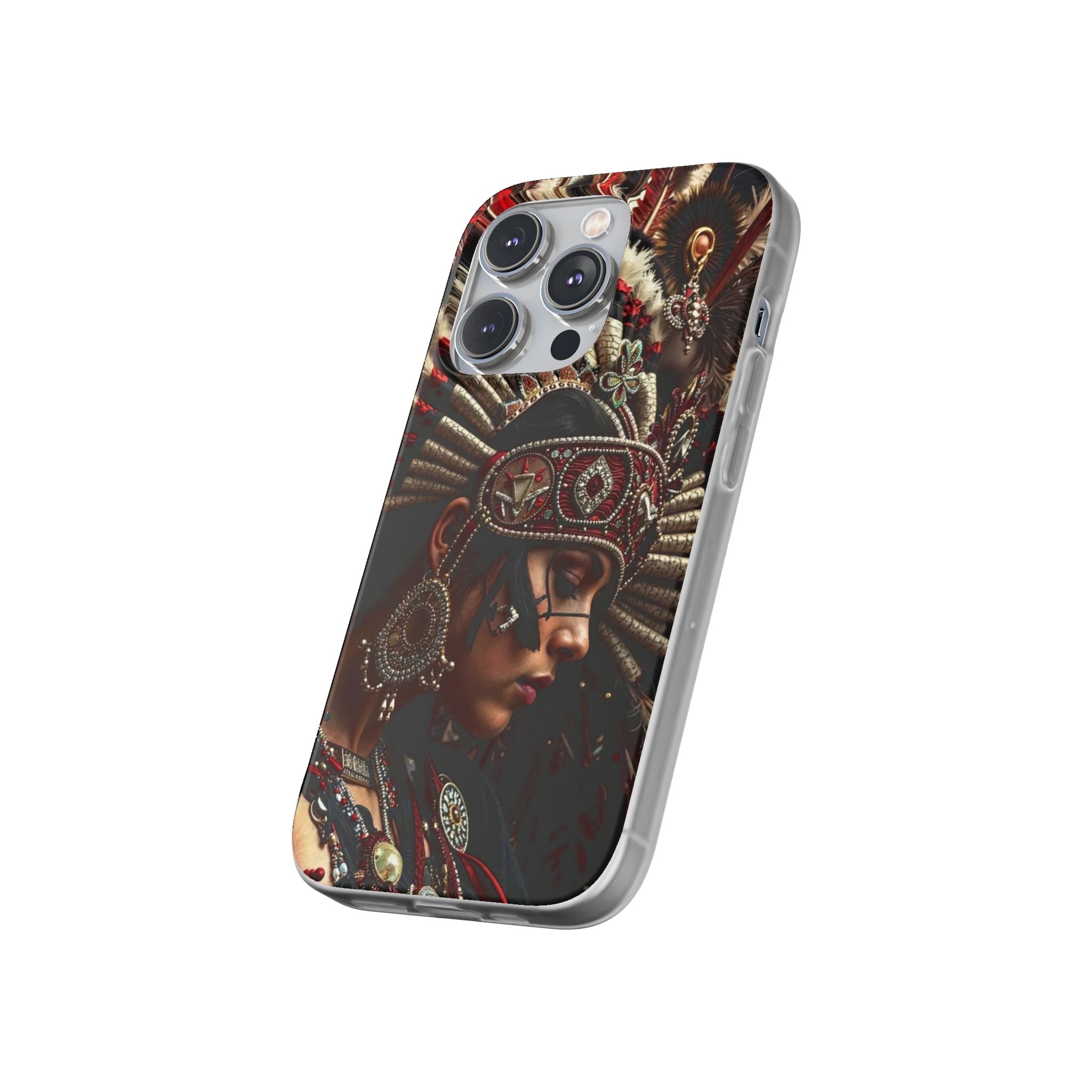 Aztec Goddess Spirit – Flexi Phone Case (iPhone & Samsung • Clear TPU • Made in USA • Personalized Option)