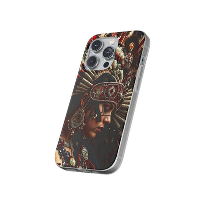 Aztec Goddess Spirit – Flexi Phone Case (iPhone & Samsung • Clear TPU • Made in USA • Personalized Option)