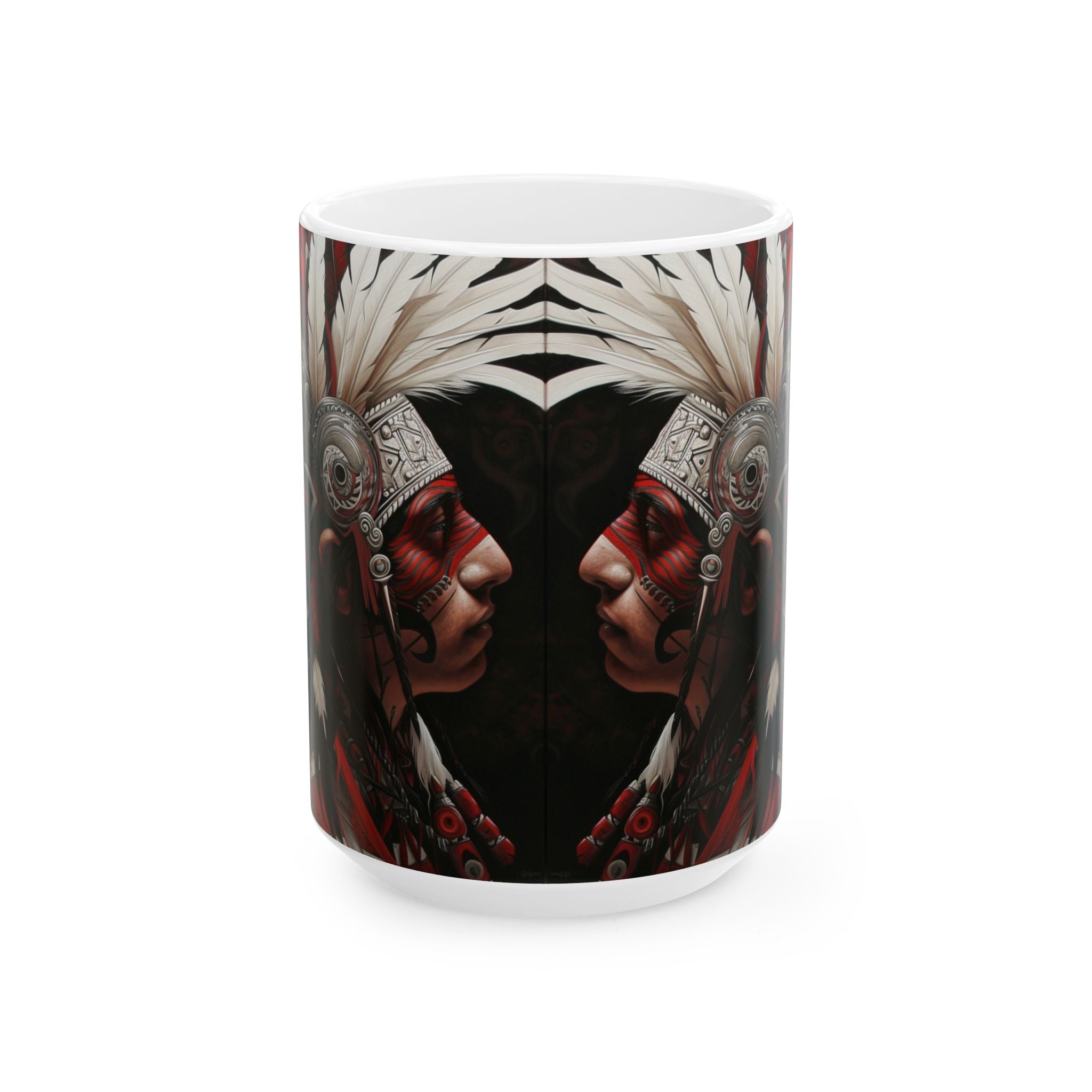 Aztec Warrior King – Ceramic Mug (11oz, 15oz • Dishwasher & Microwave Safe • Made in USA • Personalized Option)