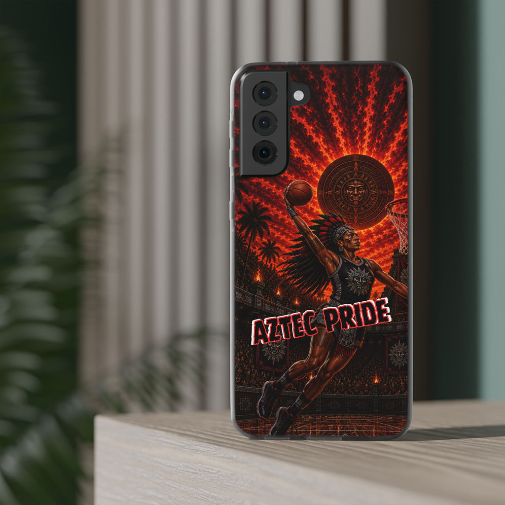 Aztec Basketball Female Warrior – Flexi Phone Case (iPhone & Samsung • Clear TPU • Made & Shipped in the USA • 🚚 FREE USA Shipping • Personalized Option)