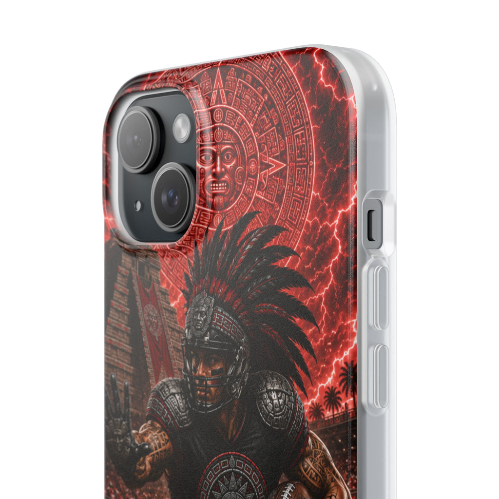 Aztec Football Warrior – Flexi Phone Case (iPhone & Samsung • Clear TPU • Made in USA • Personalized Option)