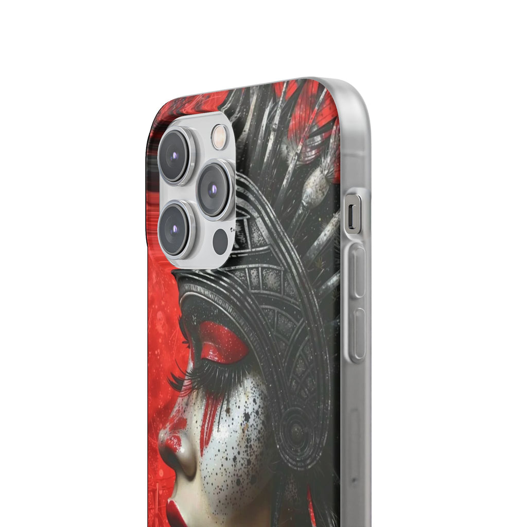 Aztec Fearless Goddess – Flexi Phone Case (iPhone & Samsung • Clear TPU • Made in USA • Personalized Option)