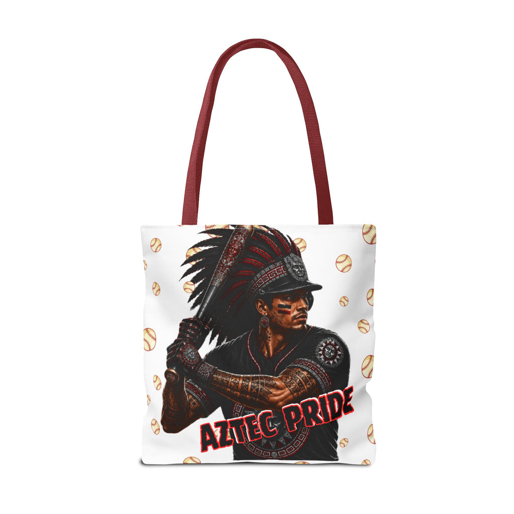 Aztec Baseball Warrior Tote Bag | Aztec-Inspired AI Art • Made & Shipped in the USA • 🚚 FREE USA Shipping • FREE Personalization