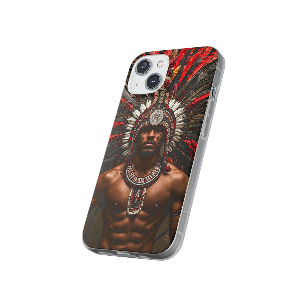 Aztec Warrior Eagle – Flexi Phone Case (iPhone & Samsung • Clear TPU • Made in USA • Personalized Option)