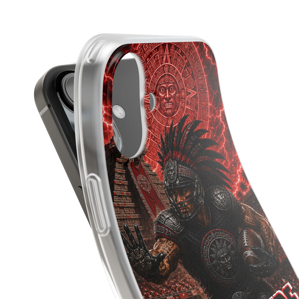 Aztec Football Warrior – Flexi Phone Case (iPhone & Samsung • Clear TPU • Made in USA • Personalized Option)