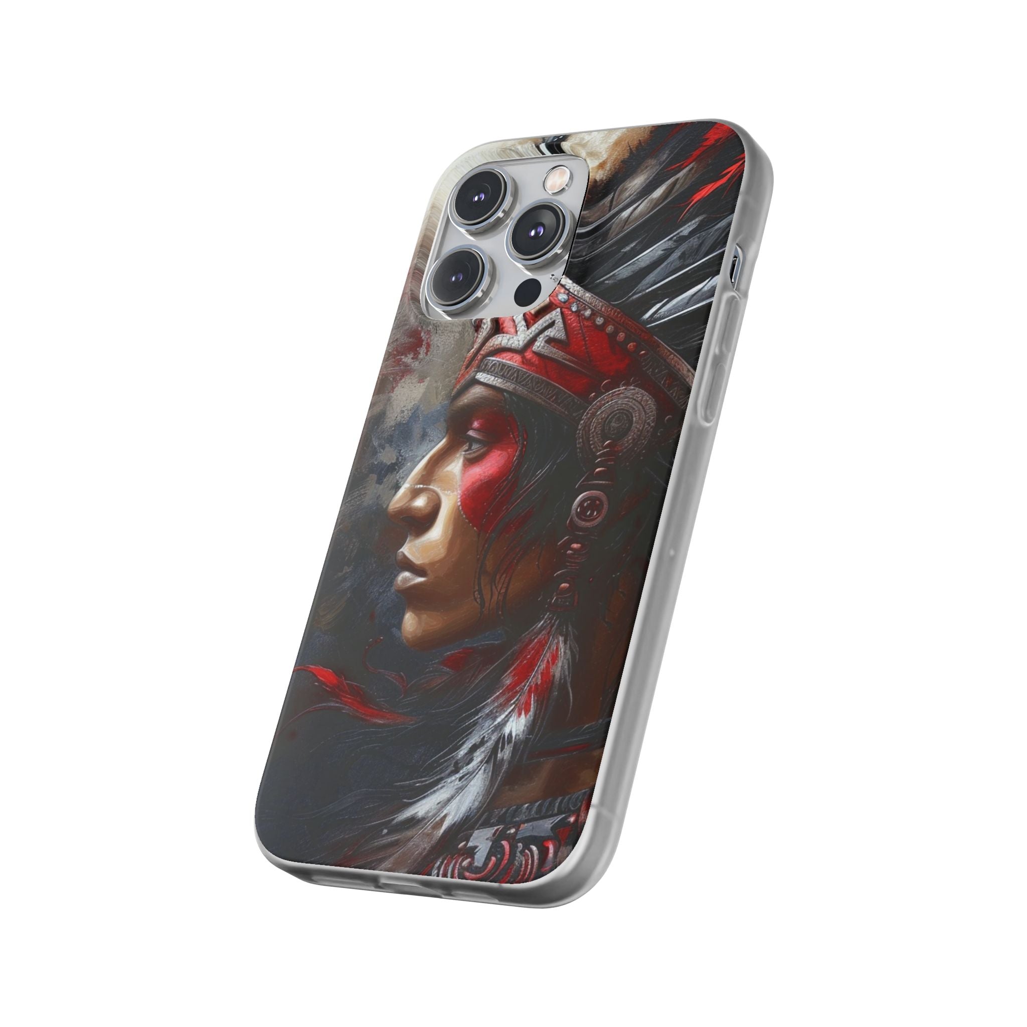 Aztec Silent Warrior – Flexi Phone Case (iPhone & Samsung • Clear TPU • Made in USA • Personalized Option)