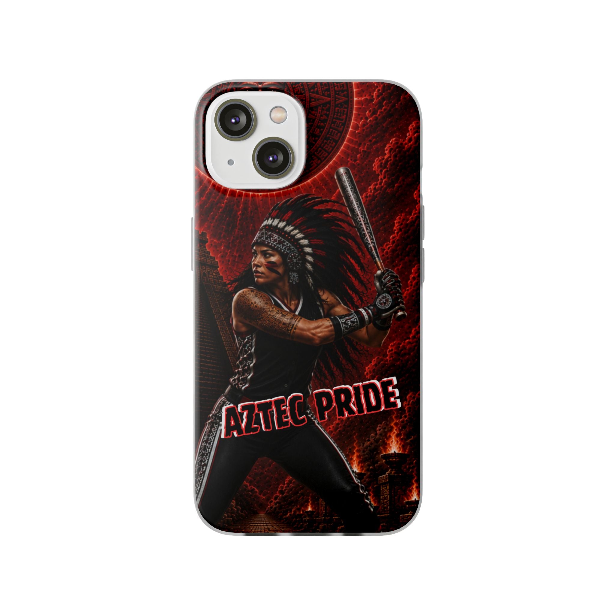 Aztec Softball Warrior – Flexi Phone Case (iPhone & Samsung • Clear TPU • Made in USA • Personalized Option)