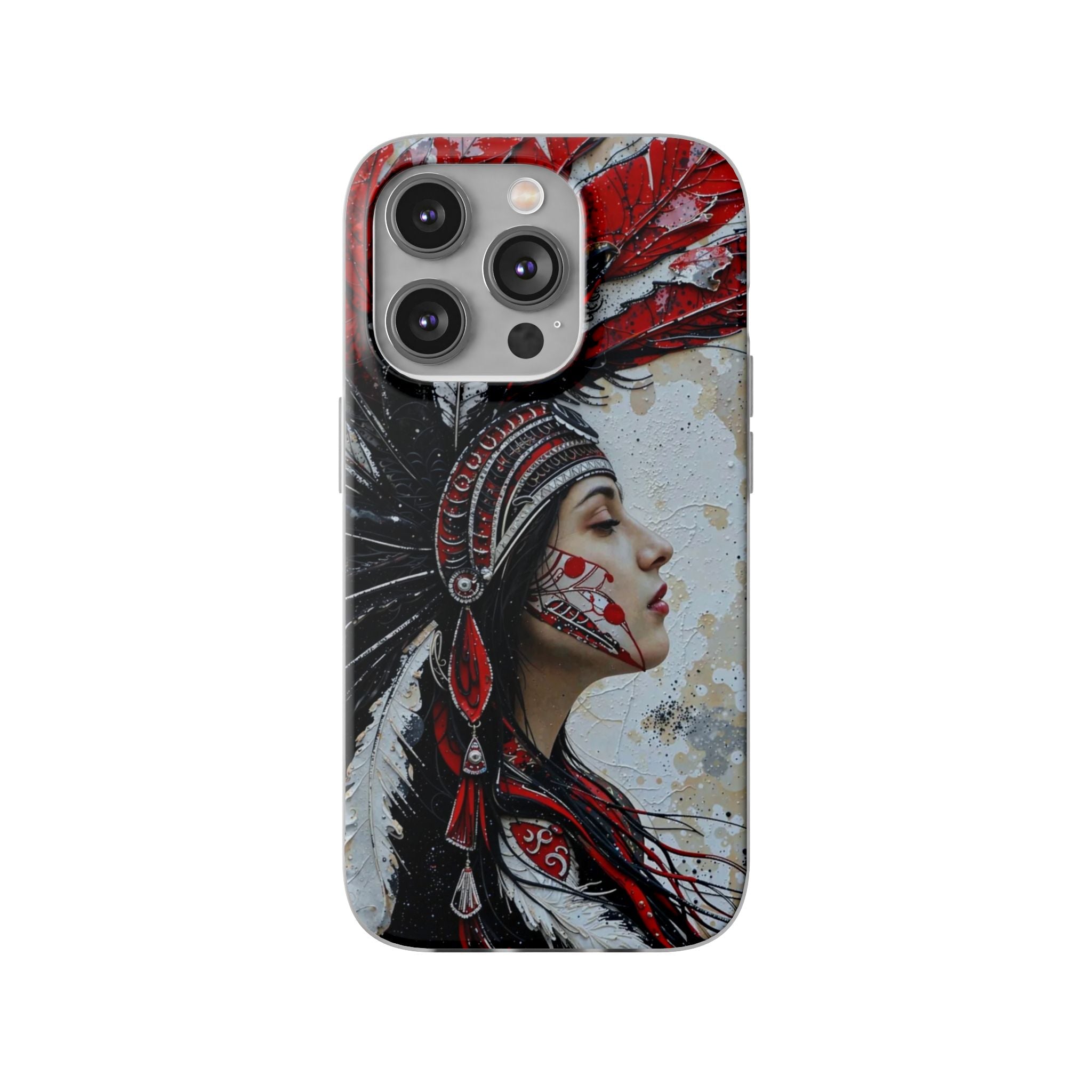 Aztec Silent Goddess – Flexi Phone Case (iPhone & Samsung • Clear TPU • Made in USA • Personalized Option)