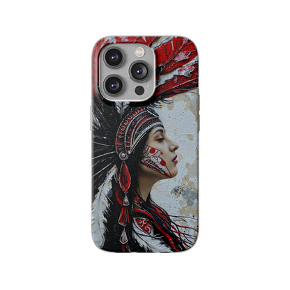 Aztec Silent Goddess – Flexi Phone Case (iPhone & Samsung • Clear TPU • Made in USA • Personalized Option)