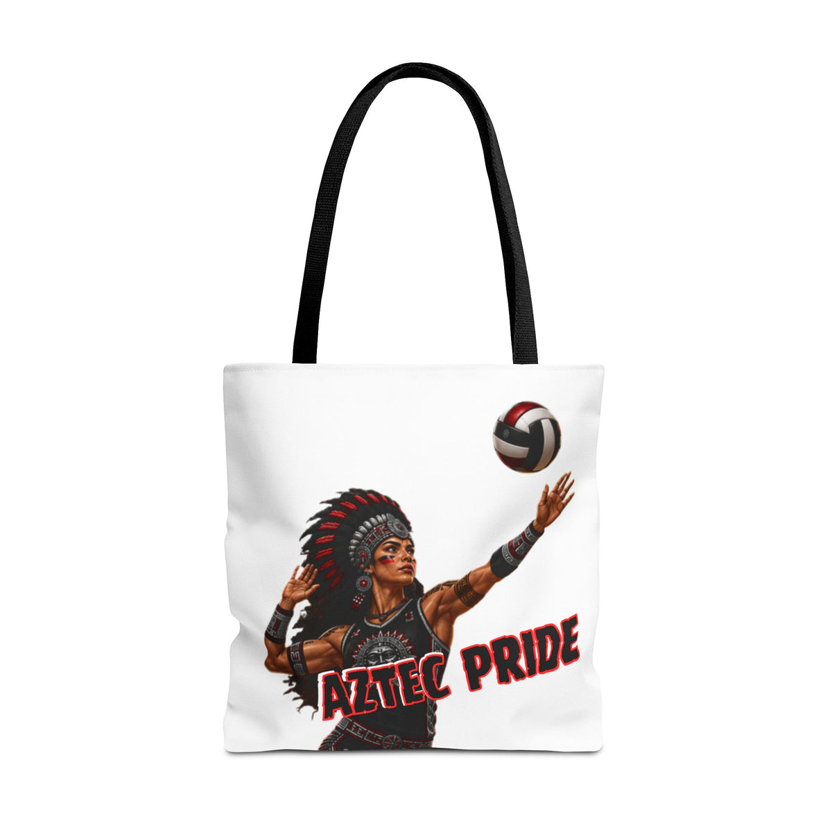 Aztec Volleyball Warrior Tote Bag | Aztec-Inspired AI Art • Made & Shipped in the USA • 🚚 FREE USA Shipping • FREE Personalization