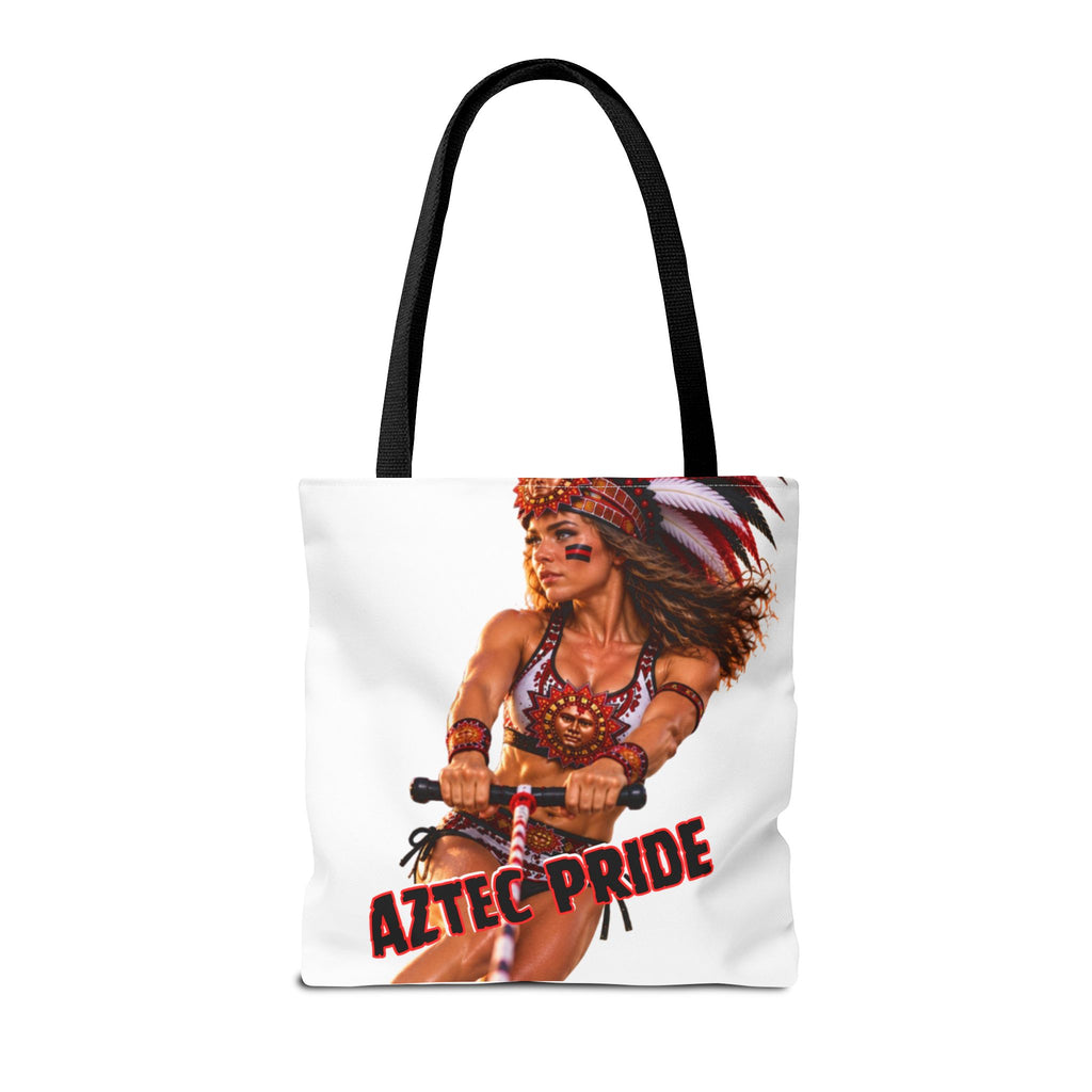 Aztec Waterski Wakeboard Female Warrior Tote Bag | Aztec-Inspired AI Art • Made & Shipped in the USA • 🚚 FREE USA Shipping • FREE Personalization