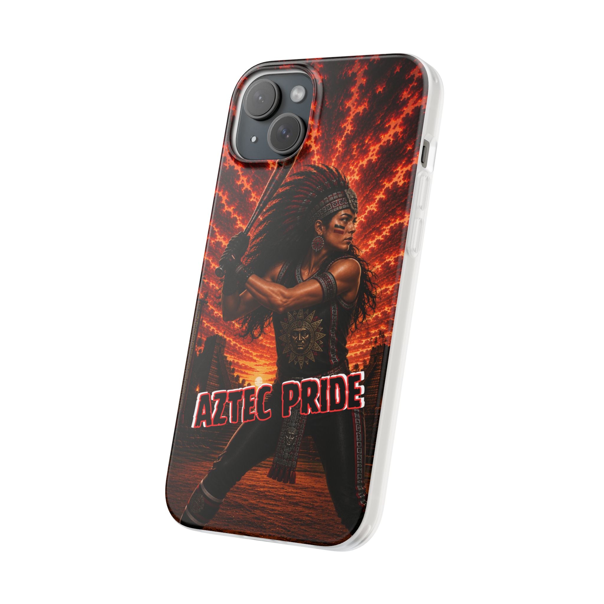 Aztec Softball Warrior – Flexi Phone Case (iPhone & Samsung • Clear TPU • Made & Shipped in the USA • 🚚 FREE USA Shipping • Personalized Option)