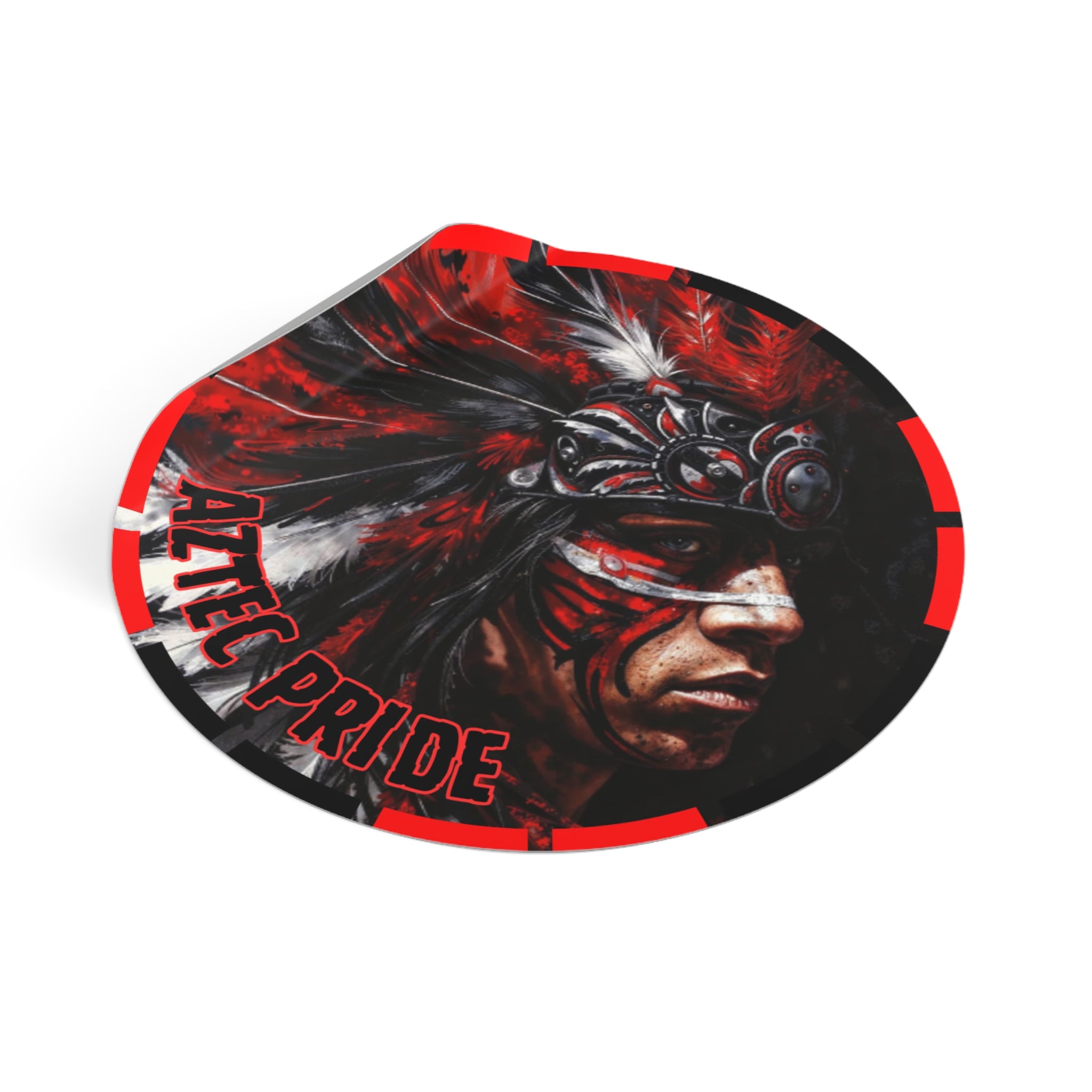 Aztec King of Kings Round Vinyl Sticker – Waterproof Matte Decal (2”–6”)