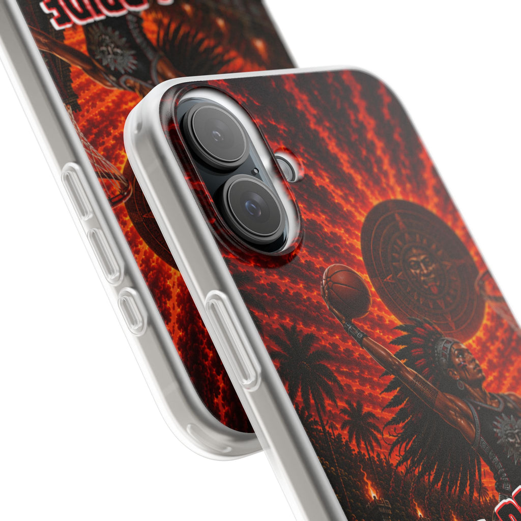 Aztec Basketball Female Warrior – Flexi Phone Case (iPhone & Samsung • Clear TPU • Made & Shipped in the USA • 🚚 FREE USA Shipping • Personalized Option)