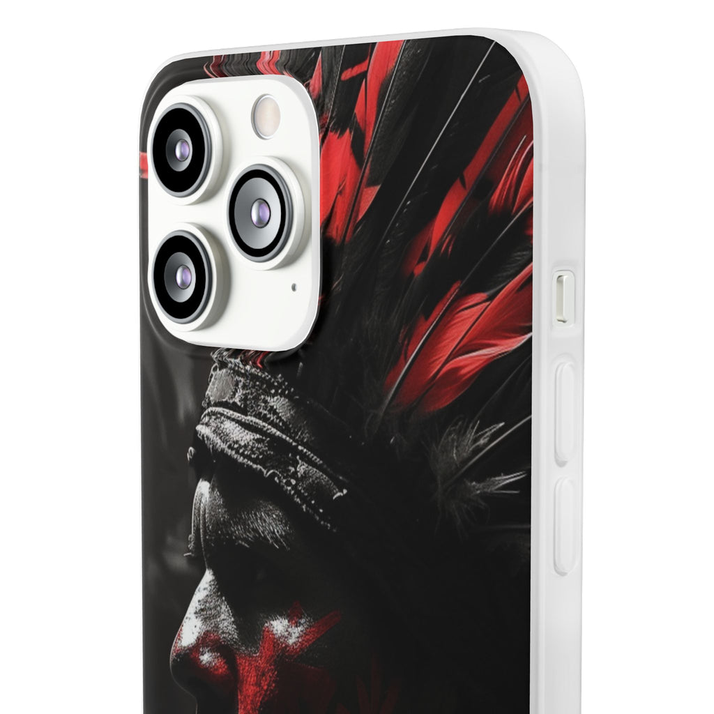 Aztec Jaguar Warrior – Flexi Phone Case (iPhone & Samsung • Clear TPU • Made in USA • Personalized Option)