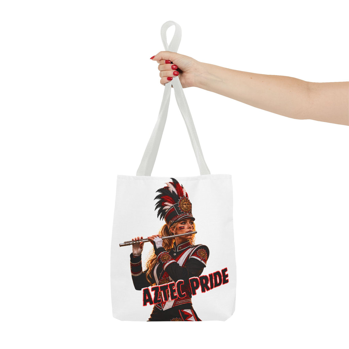Aztec Band Warrior Tote Bag | Aztec-Inspired AI Art • Made & Shipped in the USA • 🚚 FREE USA Shipping • FREE Personalization