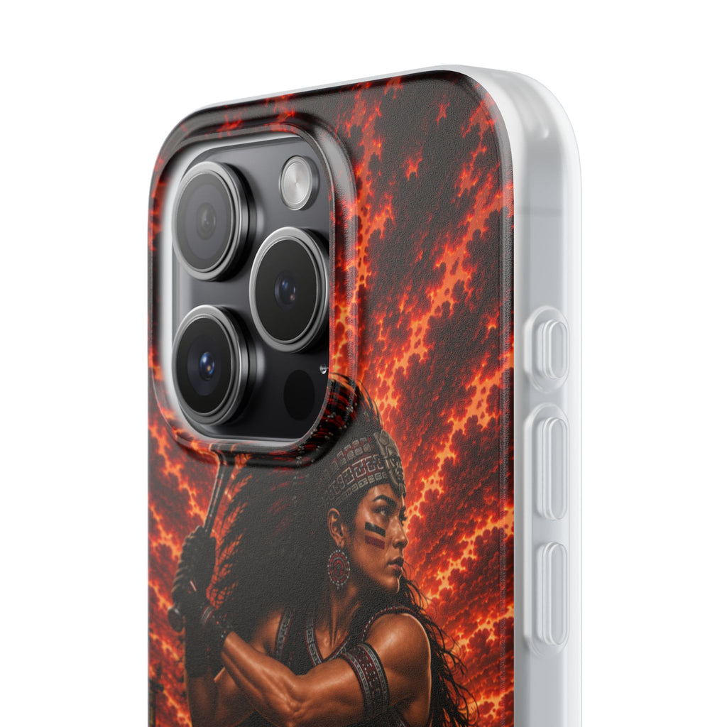 Aztec Softball Warrior – Flexi Phone Case (iPhone & Samsung • Clear TPU • Made & Shipped in the USA • 🚚 FREE USA Shipping • Personalized Option)