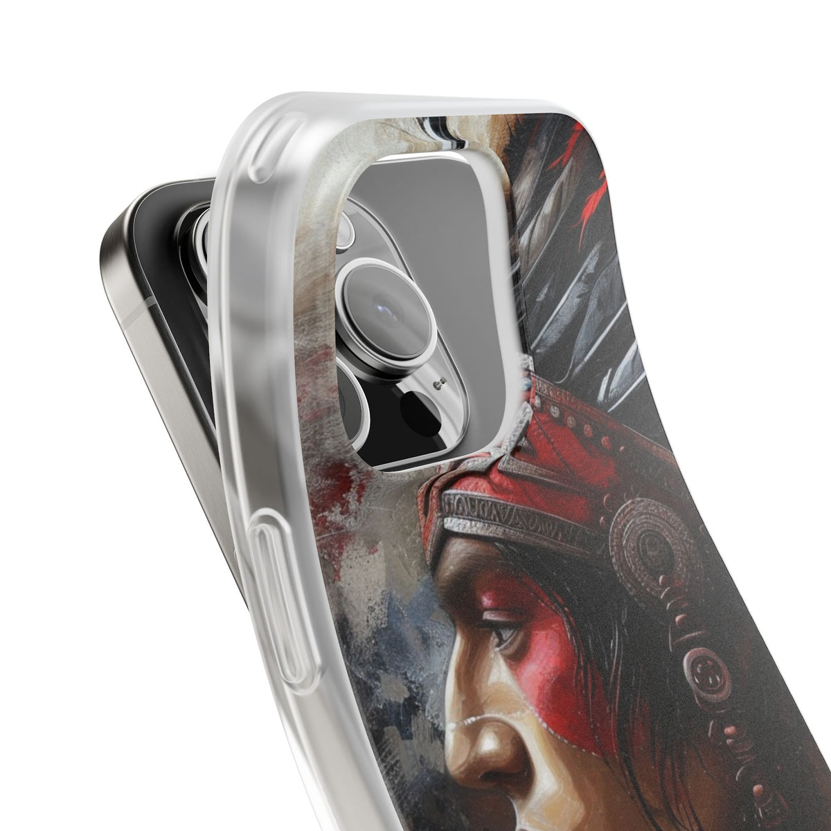 Aztec Silent Warrior – Flexi Phone Case (iPhone & Samsung • Clear TPU • Made in USA • Personalized Option)