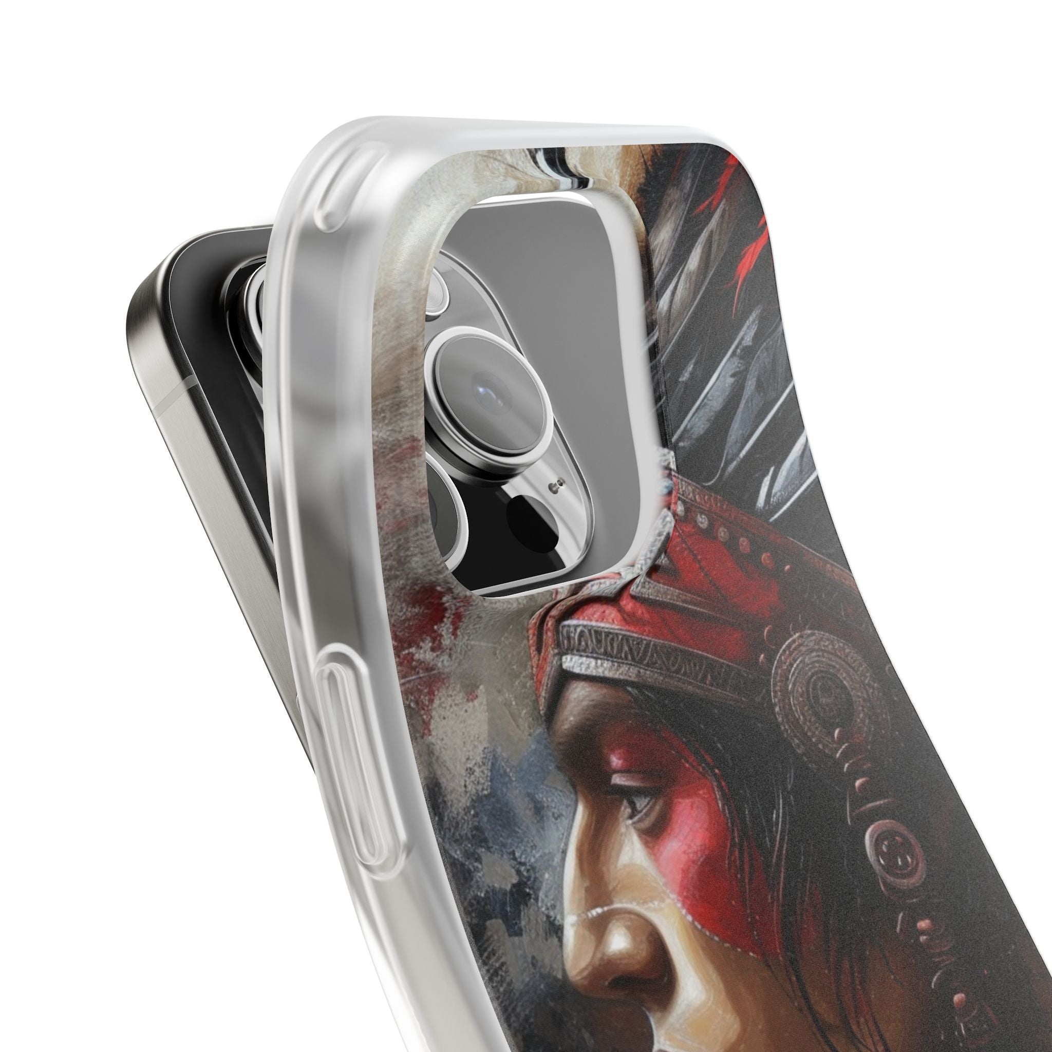 Aztec Silent Warrior – Flexi Phone Case (iPhone & Samsung • Clear TPU • Made in USA • Personalized Option)