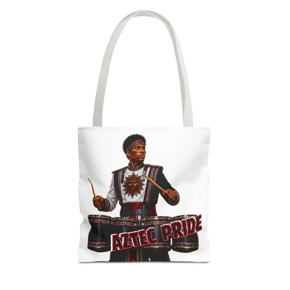 Aztec Band Warrior Tote Bag | Aztec-Inspired AI Art • Made & Shipped in the USA • 🚚 FREE USA Shipping • FREE Personalization