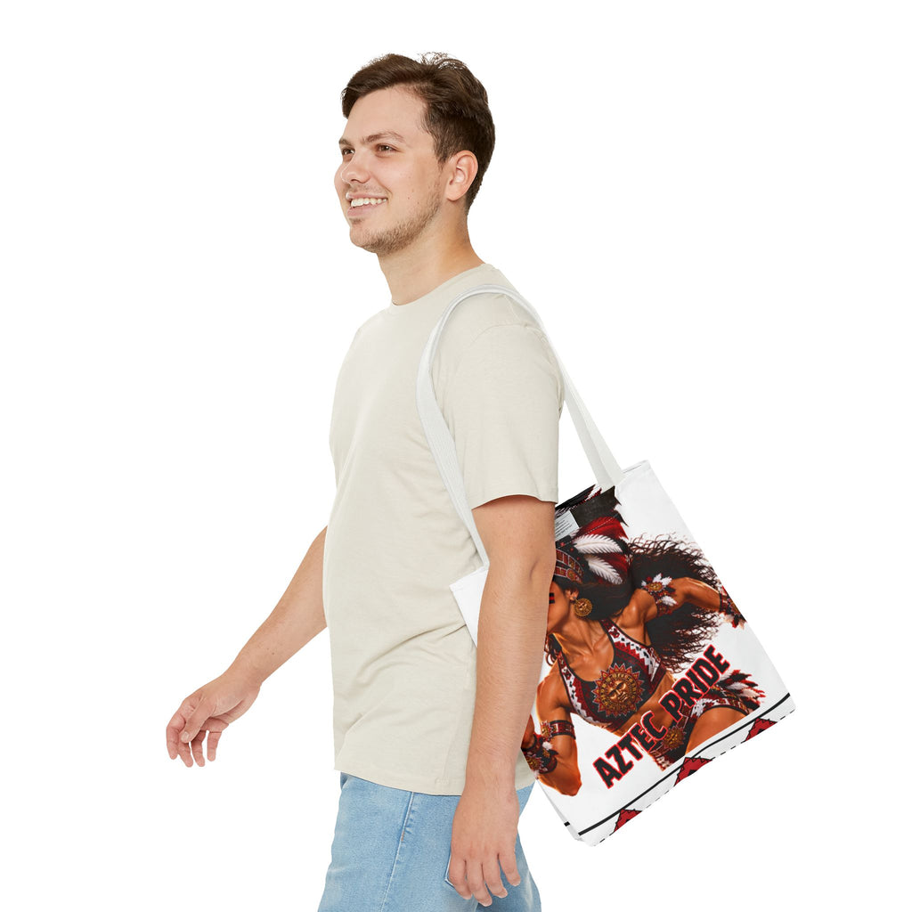 Aztec Track Female Warrior Tote Bag | Aztec-Inspired AI Art • Made & Shipped in the USA • 🚚 FREE USA Shipping • FREE Personalization