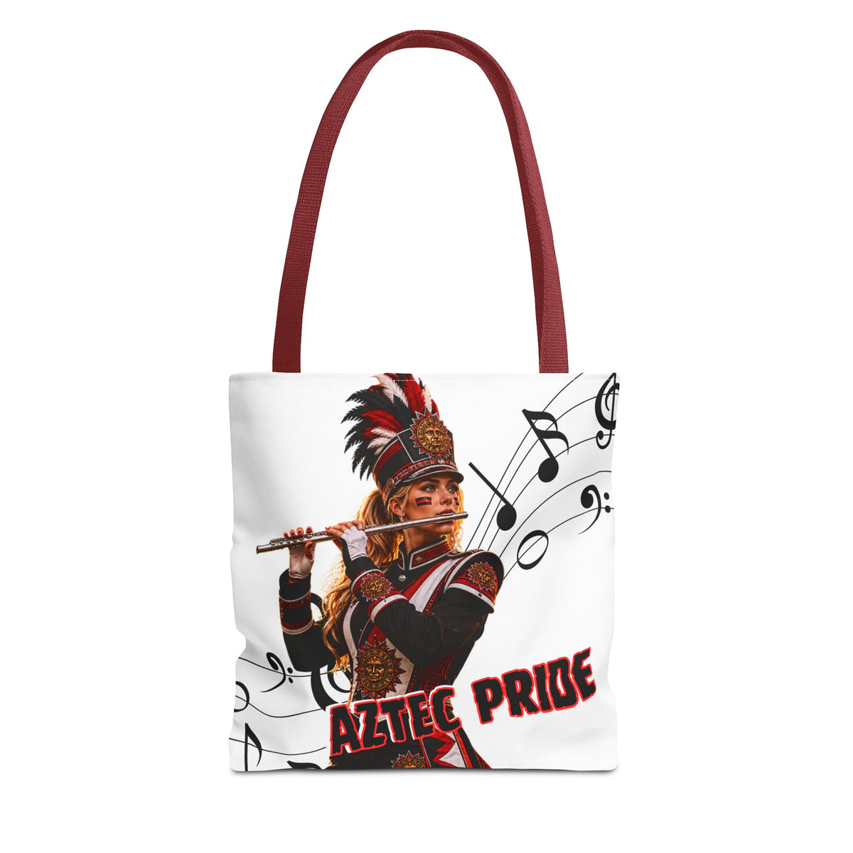 Aztec Flute Warrior Tote Bag | Aztec-Inspired AI Art • Made & Shipped in the USA • 🚚 FREE USA Shipping • FREE Personalization