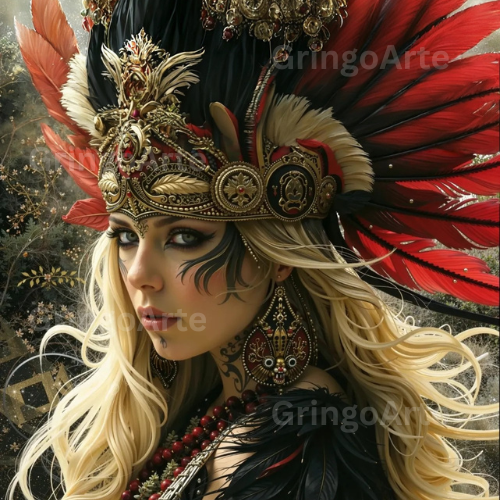 Aztec Fireheart Queen – Digital Art Print Pack