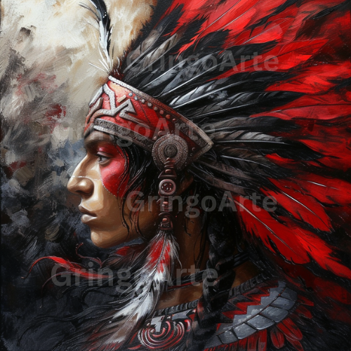 Aztec Silent Warrior – Digital Art Print Pack